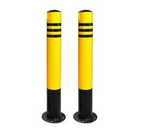 Traffic Safety Bollards, Steel Caution Barrier, Detachable Floor Mount Delineator Post, Commercial Metal Safety Post - 4 Pack