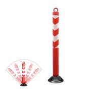 Traffic Safety Cone with Removable Base, Flexible Plastic Barrier Post, High Visibility Portable Crowd Control Traffic Marker (47.25" H) for Event Management and Safety