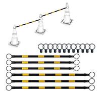 Traffic Safety Cones,6 Pack Extendable Traffic Safety Cone Bar Rod, 4Ft To 6.6Ft Telescopic Parking Cone Barrier Pole With Replaceable Ring For Driveway/Street/Crowd Cont,C 6 Pack-1.2m - 2m (3ft 11in