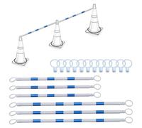 Traffic Safety Cones,6 Pack Extendable Traffic Safety Cone Bar Rod, 4Ft To 6.6Ft Telescopic Parking Cone Barrier Pole With Replaceable Ring For Driveway/Street/Crowd Cont,A 6 Pack-1.2m - 2m (3ft 11in