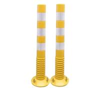 Traffic Safety Cones, Flexible neator Traffic Safety Bollard, Commercial Driveway BER Post with Reflective Band, 1 2 3 5 10 12 Pcs Caution Cones, for Hospitals/Schools/Re（Yellow+white-29.9L）