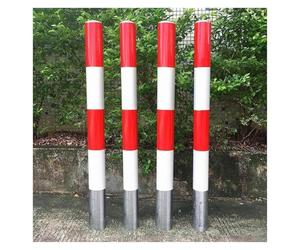 Traffic Safety Metal Bollards - Durable Driveway ty Posts for Enhanced Protection & Vehicle Control, Ideal for Public Spaces & Private Property