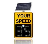 Traffic Safety Road Warning Speed Limit Board, Aluminum Radar Speed Display Detector LED Digital Solar Radar Speed Sign, 20"x27"