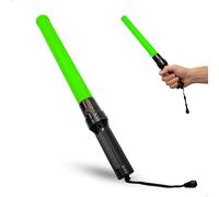 Traffic Safety Wand Baton LED Light - Green | Battery Powered Warning Light with Flashing Mode | Road Safety Warning Flashing Light for Traffic Control, Parking Areas - Set of 1