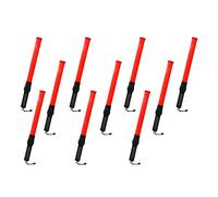 Traffic Safety Wand Baton LED Light - Red | Battery Powered Safety Baton with Flashing Mode | Road Safety Warning Flashing Light for Traffic Control, Parking Areas (10Pcs Red)