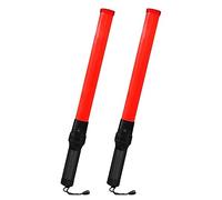 Traffic Safety Wand Baton LED Light - Red | Battery Powered With Flashing Mode | Road Warning Light for Traffic Control, Parking Areas (2Pcs Red)