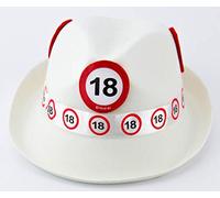 Traffic Sign 18th White Trilby Hat