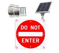 Traffic Sign,24''/30'' Solar-Powered LED Do Not Enter Sign, Reflective Engineering Grade Film, Heavy-Duty Rust-Proof Aluminum Frame, Bright Flashing Warning Sign for Safety