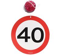 Traffic Sign 40th Party Hanging decor Pack of 3, 3 Traffic Sign Designs on foil spiral hanging decorations
