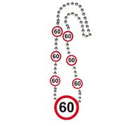 Traffic Sign 60th Necklace, Necklace with age symbols in a Traffic Stop Sign