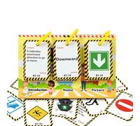 Traffic Sign Cards - Flash Set with Safety Instructions, Illustrated Traffic Notices, Turnable Review Pages, Learning Reference Pack | Home, Classroom, Travel Awareness Training,