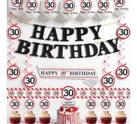 Traffic Sign Decoration 30th Birthday Man Women - 30th Birthday Decoration Balloons Happy Birthday Garland, Sash and Long Barrier Tape for 30th Birthday Party