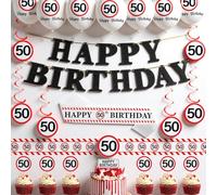 Traffic Sign Decoration 50th Birthday Man Women - 50th Birthday Decoration Balloons Happy Birthday Garland, Sash and Long Barrier Tape for 50th Birthday Party