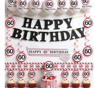 Traffic Sign Decoration 60th Birthday Man Women - 60th Birthday Decoration Balloons Happy Birthday Garland, Sash and Long Barrier Tape for 60th Birthday Party