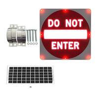 Traffic Sign,Solar LED Traffic Warning Light - Do Not Enter Sign, Flashing 8 LED Lights, Rust-Proof & Reflective, 30-inch Safety Indicator for Road Traffic Control