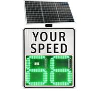 Traffic Sign,Solar Powered Speed Limit Sign - 20"x28" LED Radar Display for Traffic Safety, Roadway Warning Sign with Accessories, Eco-Friendly Traffic Control Solution (White)