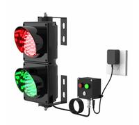 Traffic Signal Light, 4 Inch Diameter Lens, AC110-240V, Stop Go Light with Button Control for Intersection and Factory Use