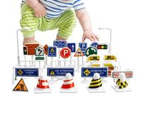 Traffic Signs - Traffic Sign Toys, Mini Electric Lights Playset For Kids | Traffics Safety Learning Kids Playset, Transportation Road For Home Living Room Garden Indoor Outdoor Birthday Party