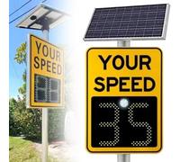 Traffic Speed Feedback Sign - Solar Radar Speed Sign with High Brightness Reflective, Visible Distance >500m, Easy Installation for Road Safety