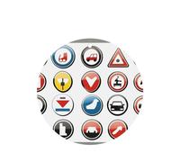 Traffic Symbols In E Pattern Car Air Fresheners 4 Pcs Round Shape Hanging Aromatherapy Tablets Scented Fresheners For Bedroom Bathroom