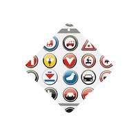 Traffic Symbols In E Pattern Car Air Fresheners 4 Pcs Square Hanging Aromatherapy Tablets Scented Fresheners For Bedroom Bathroom