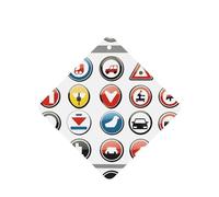 Traffic Symbols In E Pattern Car Air Fresheners 6 Pcs Square Hanging Aromatherapy Tablets Scented Fresheners For Bedroom Bathroom