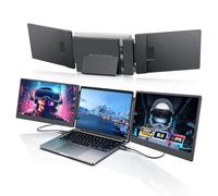 Tragbarer Monitor for Laptop, 14 Inch Triple Laptop Screen Extender, FHD 1080p Portable Monitor Bildschirm Erweiterung, Plug & Play Kein Treiber Kompatibel Windows Mac Android