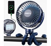 Tragbarer Ventilator, 65H 12000mAh wiederaufladbarer batteriebetriebener Ventilator, PowerBank geschickt, flexibles Stativ, kleiner, persönlicher Mini-Handventilator, Bett, Camping