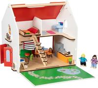 Tragbares Puppenhaus Eco House, mit Zubehör: 30,5 x 23 x 30 cm, Holz, Textil, 54