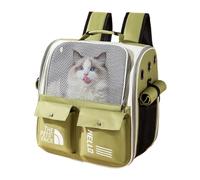 Trage Backpack - Katzen Transport Pockets 38 x 38 x 26 cm, Tier Reise Rucksack 1000 g | Oxford Stoff Belueftete Transport Loesung Komfort Tragesystem, Sichere Katzen Hunde Reiseausruestung