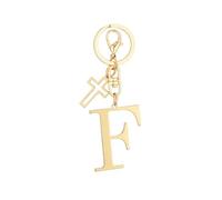 Trageuo Gold Initial Keychain for Women A-Z Letter Cross Charms Keychains Alphabet Key Chain Handbag Accessories Gift for Christian F