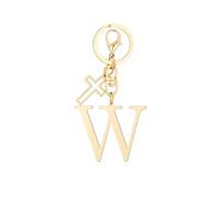 Trageuo Gold Initial Keychain for Women A-Z Letter Cross Charms Keychains Alphabet Key Chain Handbag Accessories Gift for Christian W
