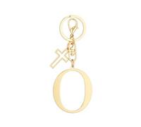 Trageuo Gold Initial Keychain for Women A-Z Letter Cross Charms Keychains Alphabet Key Chain Handbag Accessories Gift for Christian O