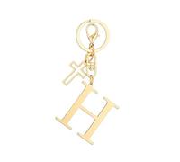 Trageuo Gold Initial Keychain for Women A-Z Letter Cross Charms Keychains Alphabet Key Chain Handbag Accessories Gift for Christian H