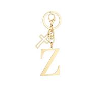 Trageuo Gold Initial Keychain for Women A-Z Letter Cross Charms Keychains Alphabet Key Chain Handbag Accessories Gift for Christian Z