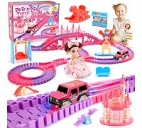 Tragik Track Toys for 3-6 Year Olds, Princess Construction Toys for 3-6 Year Old Girls - Race Tracks & Cars Gift Set