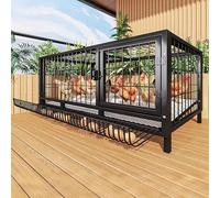 TRAGLO Chicken Coop Large Metal Poultry Cage with Top Skylight Outdoor Hen House Strong Load-bearing Easy Assembly(With egg tray)
