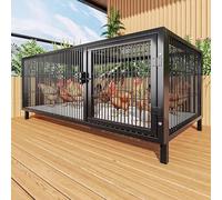 TRAGLO Chicken Coop Large Metal Poultry Cage with Top Skylight Outdoor Hen House Strong Load-bearing Easy Assembly(Without egg tray)