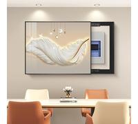 TRAGLO Fuse Box Cover Cabinet Indoor Hide Electrical Panel Cover Decorative Painting Push-pull Design Creative Wall Circuit Breaker Panel for Living Room, Easy to Install(Style 4,45x35CM(17.7x13.8in))