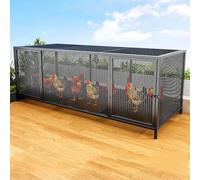 TRAGLO Large Chicken Coops Carbon Steel Poultry Cage Top Skylight Design Pen Chicken Cage with Door for Outside Backyard and Farm(Black,147x58x62cm)