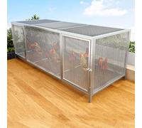 TRAGLO Large Chicken Coops Carbon Steel Poultry Cage Top Skylight Design Pen Chicken Cage with Door for Outside Backyard and Farm(Galvanized,147x58x62cm)