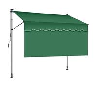 TRAGLO Manual Retractable Awning, Patio Door Window Canopy with Sun Shade Curtain, Adjustable Exterior Sunshade Shelter for Backyard, Garden, Balcony(Dark green,3.5m(11.5ft))