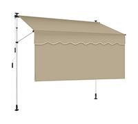 TRAGLO Manual Retractable Awning, Patio Door Window Canopy with Sun Shade Curtain, Adjustable Exterior Sunshade Shelter for Backyard, Garden, Balcony(Khaki,3.5m(11.5ft))