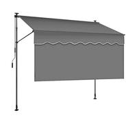 TRAGLO Manual Retractable Awning, Patio Door Window Canopy with Sun Shade Curtain, Adjustable Exterior Sunshade Shelter for Backyard, Garden, Balcony(Dark gray,3m(9.8ft))