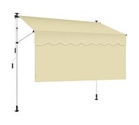 TRAGLO Manual Retractable Awning, Patio Door Window Canopy with Sun Shade Curtain, Adjustable Exterior Sunshade Shelter for Backyard, Garden, Balcony(Beige,2.5m(8.2ft))