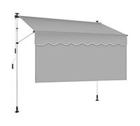 TRAGLO Manual Retractable Awning, Patio Door Window Canopy with Sun Shade Curtain, Adjustable Exterior Sunshade Shelter for Backyard, Garden, Balcony(Light gray,2.5m(8.2ft))