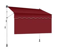 TRAGLO Manual Retractable Awning, Patio Door Window Canopy with Sun Shade Curtain, Adjustable Exterior Sunshade Shelter for Backyard, Garden, Balcony(Wine red,3m(9.8ft))