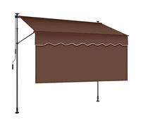 TRAGLO Manual Retractable Awning, Patio Door Window Canopy with Sun Shade Curtain, Adjustable Exterior Sunshade Shelter for Backyard, Garden, Balcony(Brown,3.5m(11.5ft))