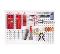 TRAGLO Metal Pegboard, Wall Organizer, Heavy Duty Peg Board, Wall-Mounted Pegboard Panels Tool Storage with Hooks for Garage, Workbench, Craft Room, Kitchen(White,80x160cm)