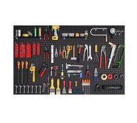 TRAGLO Metal Pegboard, Wall Organizer, Heavy Duty Peg Board, Wall-Mounted Pegboard Panels Tool Storage with Hooks for Garage, Workbench, Craft Room, Kitchen(Black,60x160cm)